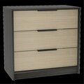 Depot E-Shop Egeo 3 Drawers Dresser with Superior Top, Black & Light Oak DE-CTA4224